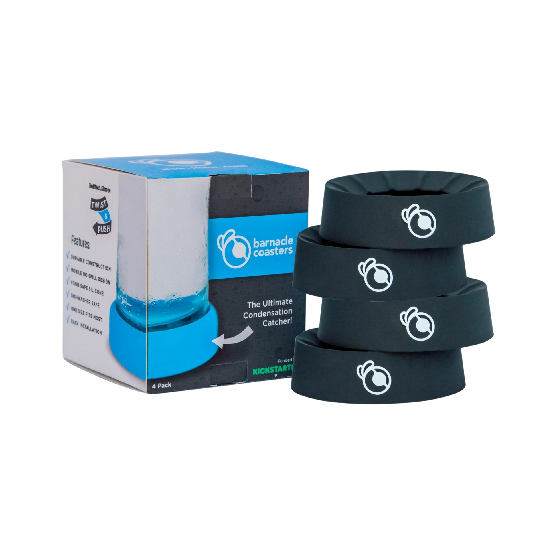 Barnacle Coasters: 4 Pack - Black