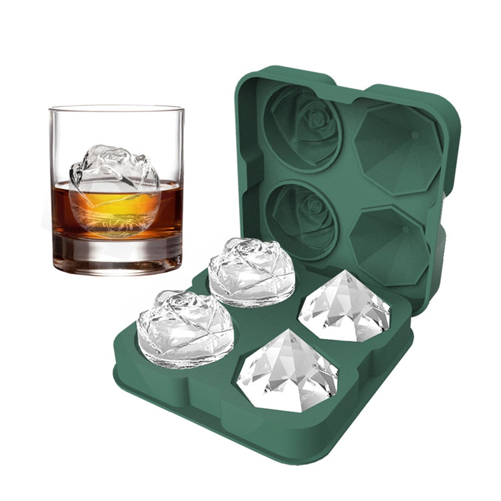 Rose & Diamond Shaped Reusable Ice Maker
