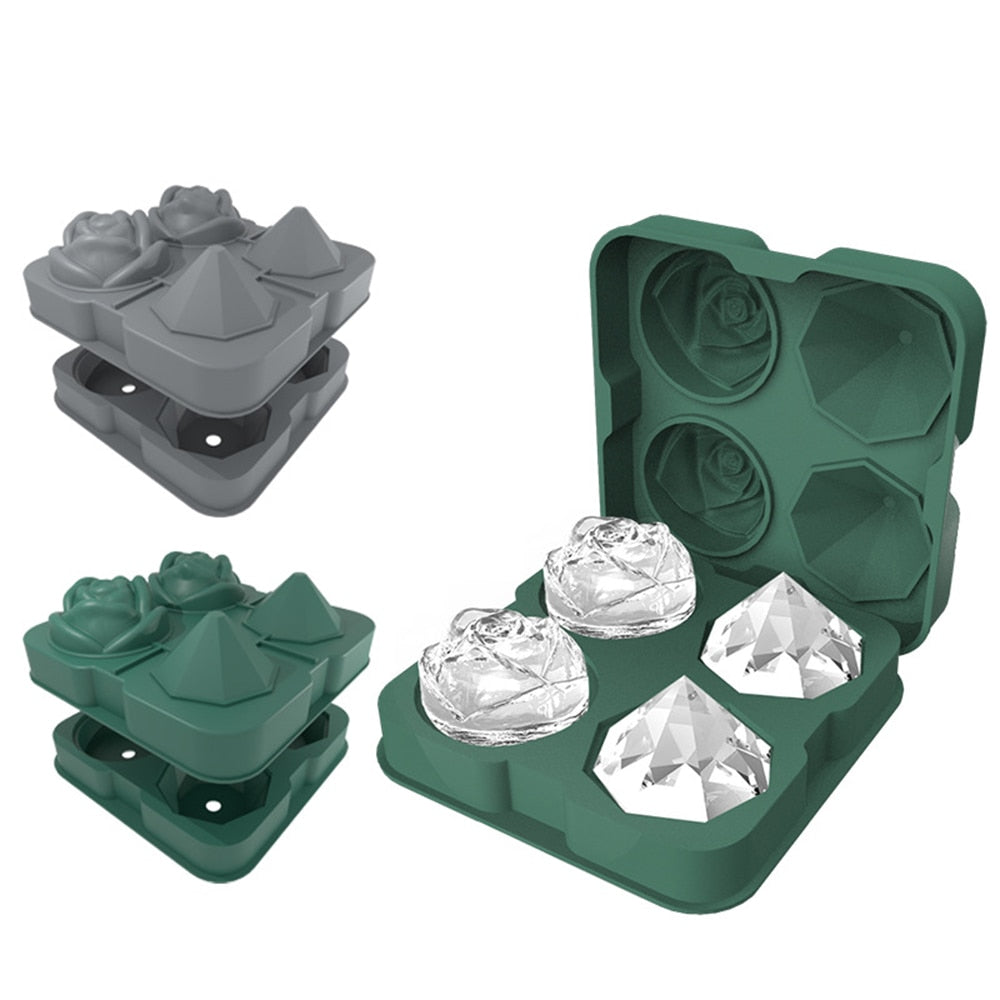 Rose & Diamond Shaped Reusable Ice Maker