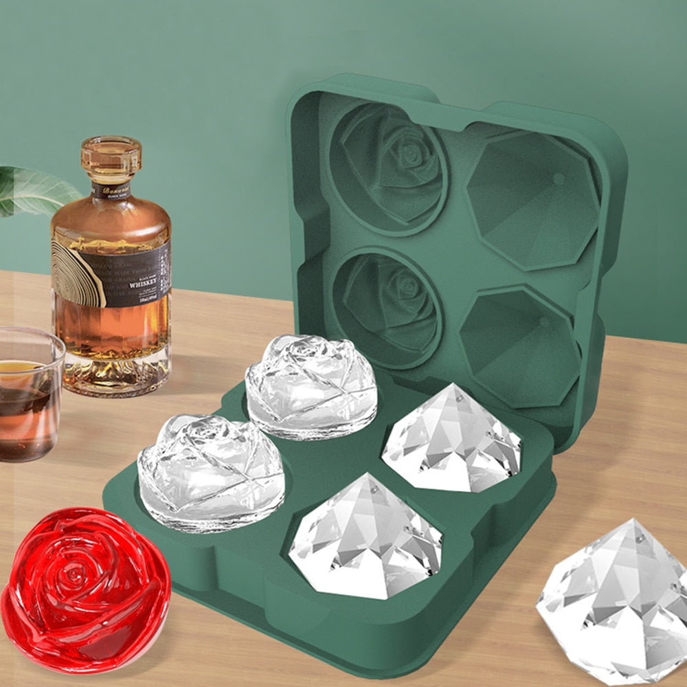 Rose & Diamond Shaped Reusable Ice Maker